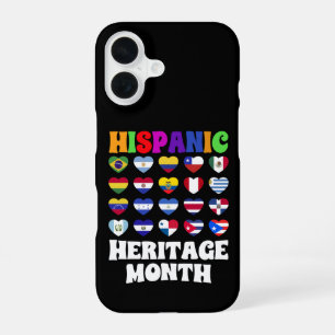 Latino Countries Flags Heart, Happy Celebration iPhone 16 Case