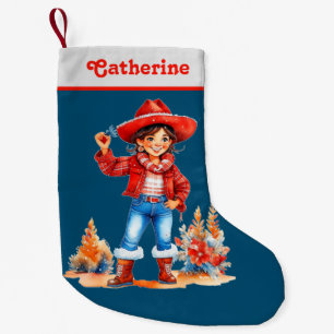 Latino Cowgirl  Vaquera Christmas Small Christmas Stocking