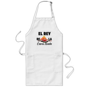 Latino Dad El Rey de la Carne Asada  Long Apron