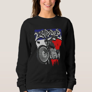 Latino Vicla Texas Flag Chicano Motorcycles Low Sweatshirt