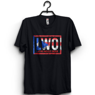 Latino world order Puerto Rico blue and red  T-Shirt