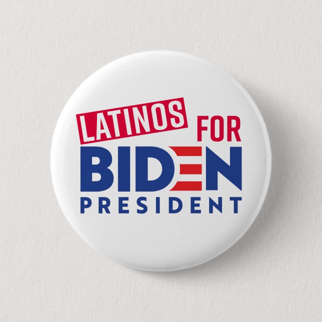 Latinos For Joe Biden Round Button (Front)