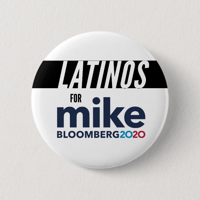 Latinos For Michael Bloomberg Round Button (Front)