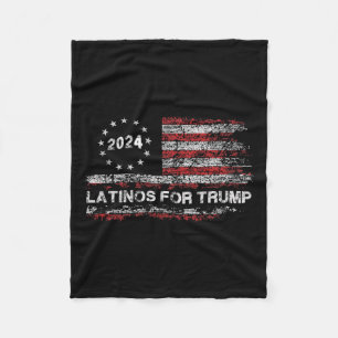 Latinos For Trump 2024 - President Election Trump  Fleece Blanket