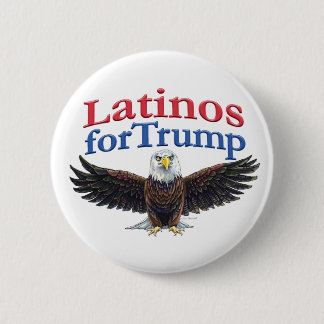 Latinos for Trump Red, White & Blue Eagle 6 Cm Round Badge