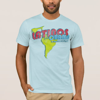 Latinos Por Obama 4-Distressed T-Shirt