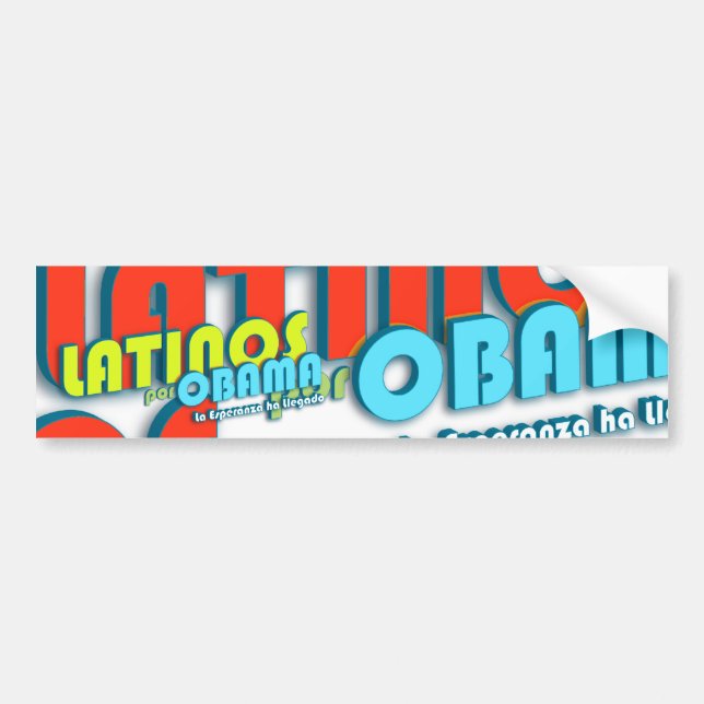 Latinos Por Obama Bumper Sticker (Front)