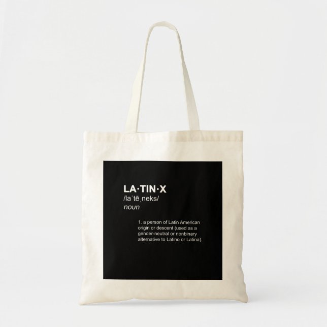 LATINX Latino Latina Gender Neutral Definition Hip Tote Bag (Front)