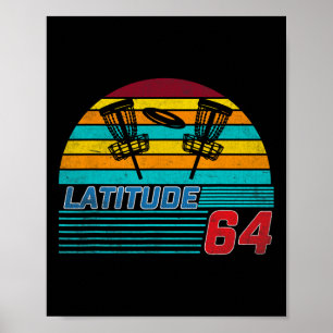 Latitude 64 Disc Golf Retro Vintage Men Women  Poster