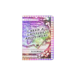 Latitude Adjustment Colourful Ancient Map Summer Passport Holder