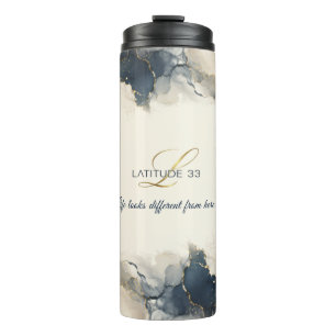 Latitude alcohol ink artful thermal tumbler