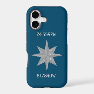 Latitude and Longitude with Nautical Compass Icon