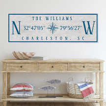 Latitude Longitude Personalised Family Name Wrap