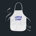 Latke Chef Apron<br><div class="desc">Doesn't everybody love latkes on Chanukah! This is a great gift for the Latke chef, the person who loves to make Chanukah latkes, those calorie laden potato pancakes that everybody loves to eat with applesauce or sour cream. Happy Chanukah!</div>