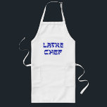 Latke Chef Apron<br><div class="desc">Doesn't everybody love latkes on Chanukah! This is a great gift for the Latke chef, the person who loves to make Chanukah latkes, those calorie laden potato pancakes that everybody loves to eat with applesauce or sour cream. Happy Chanukah!</div>