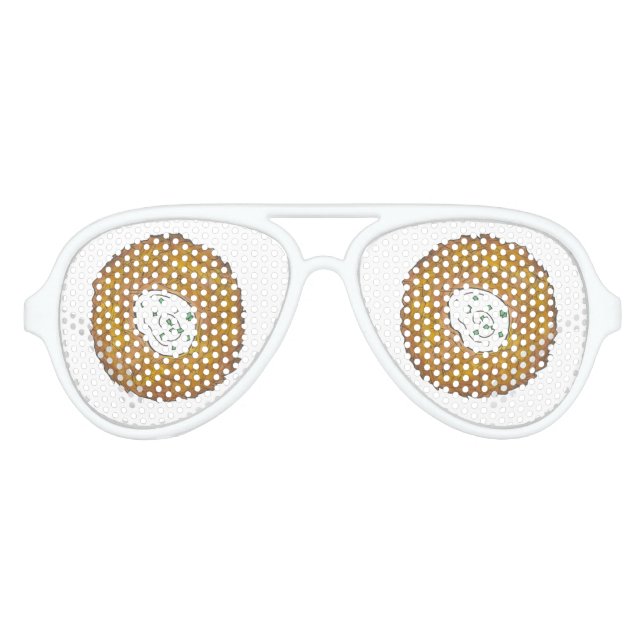 Latke Happy Hanukkah Chanukah Jewish Holiday Favou Aviator Sunglasses (Front)