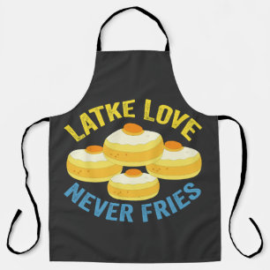 Latke Love Never Fries Funny Jewish Hanukkah Gift  Apron
