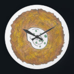 Latke Potato Pancakes Jewish Cuisine Foodie Large Clock<br><div class="desc">Design features an original marker illustration of a delicious latke potato pancake topped with sour cream, a staple in Jewish cuisine. Ideal for Hanukkah. This latke design is also available on other products. Lots of additional foodie designs are also available from this shop! Don't see what you're looking for? Need...</div>