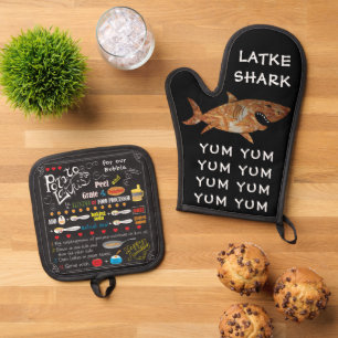 Latke Shark Oven Mitt & Pot Holder Set