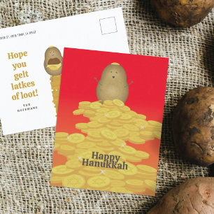Latkes and Gelt Hanukkah Card