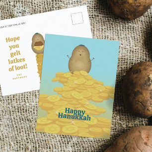 Latkes and Gelt Hanukkah Card