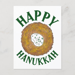Latkes Happy Hanukkah Chanukah Jewish Holidays Announcement Postcard