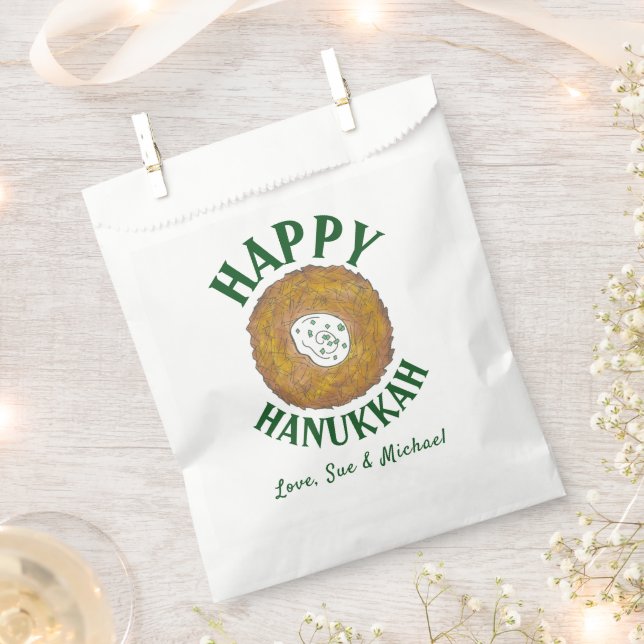 Latkes Happy Hanukkah Chanukah Jewish Holidays Favour Bags (Clipped)