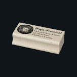 Latkes Happy Hanukkah Chanukah Jewish Holidays Rubber Stamp<br><div class="desc">Design features an original marker illustration of a delicious latke potato pancake topped with sour cream, a staple in Jewish holiday cuisine. Ideal for Hanukkah celebrations! Just personalise with your information. This Chanukah latkes design is also available on other products. Lots of additional foodie designs are also available from this...</div>