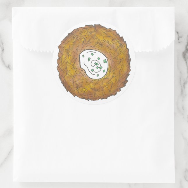 Latkes Potato Pancake Hanukkah Jewish Holiday Food Classic Round Sticker (Bag)