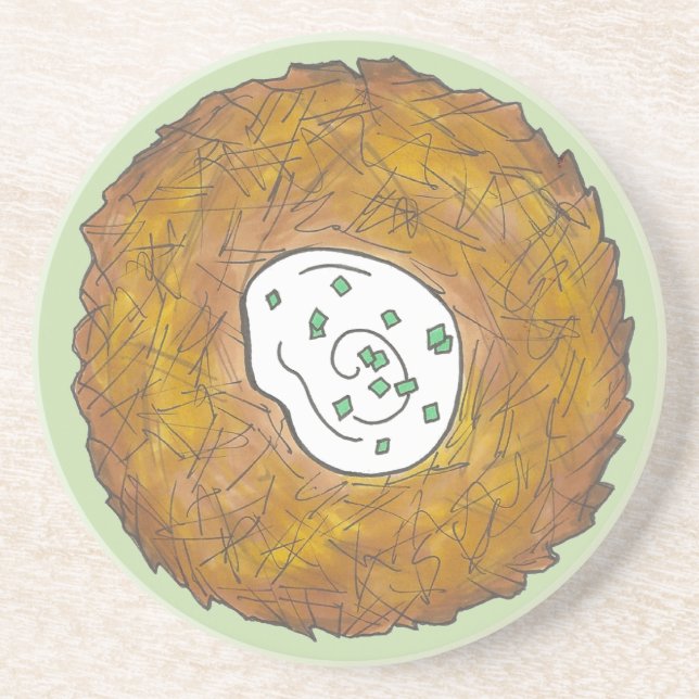 Latkes Potato Pancake Hanukkah Jewish Holiday Food Coaster (Front)
