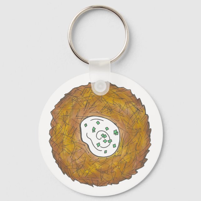 Latkes Potato Pancake Hanukkah Jewish Holiday Food Key Ring (Front)