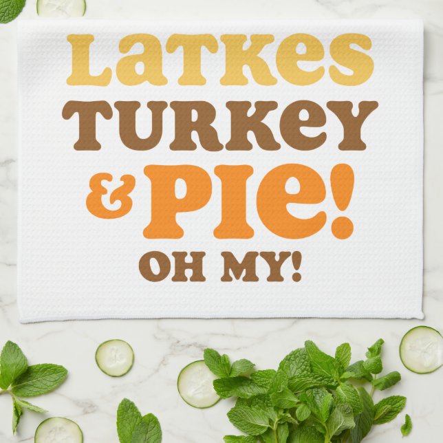 Latkes Turkey And Pie Tea Towel (Folded)