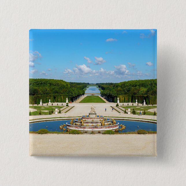 Latona Fountain and Grande Perspective, Versaille 15 Cm Square Badge (Front)
