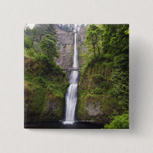 Latourell Falls & Bridge Columbia River Gorge 15 Cm Square Badge