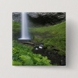 Latourell Falls, Columbia River Gorge, Oregon, 15 Cm Square Badge