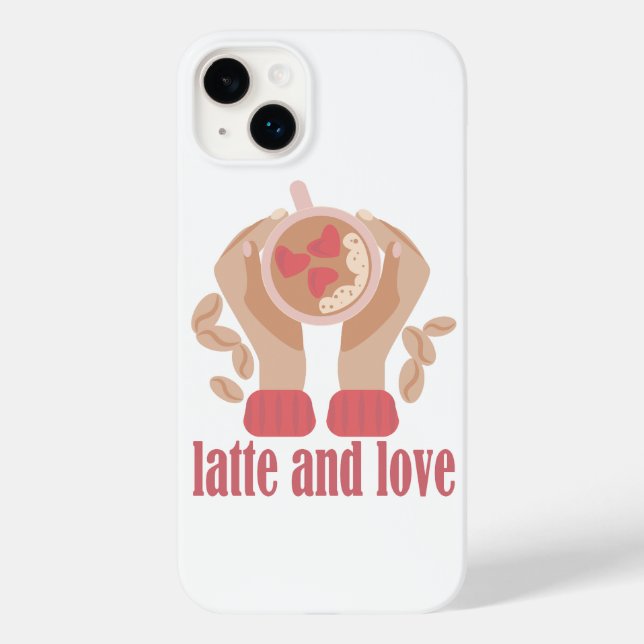 Latte and love cup, hands and coffee quote  Case-Mate iPhone case (Back)