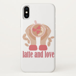 Latte and love cup, hands and coffee quote   iPhone x case