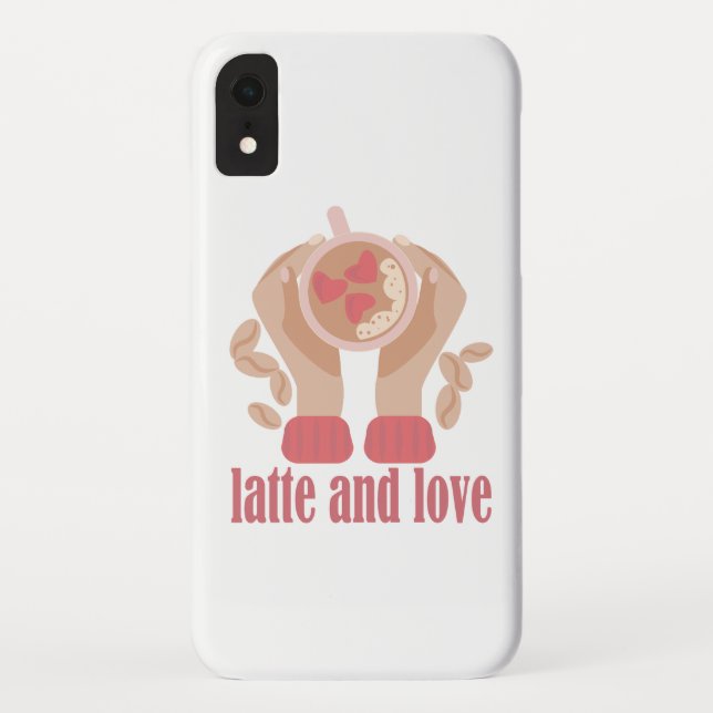 Latte and love cup, hands and coffee quote  Case-Mate iPhone case (Back)