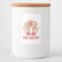 Latte and love cup, hands and coffee quote