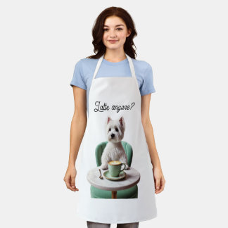 Latte Anyone? Westie Coffeeshop Apron, Apron