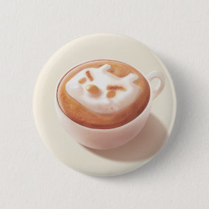 Latte Art 6 Cm Round Badge