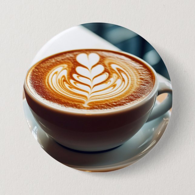 Latte Art 7.5 Cm Round Badge (Front)