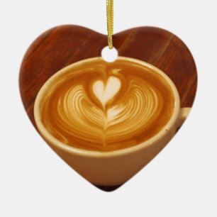 Latte Art Coffee Love Ceramic Tree Decoration