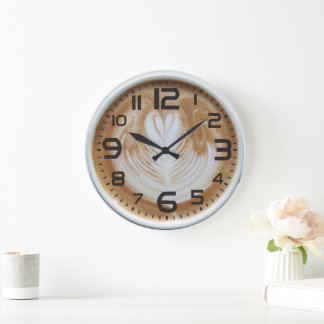 Latte Art Coffee Shop Cafe Restaurant Large Clock