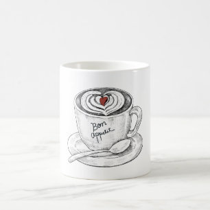 Latte art drink , hand drawn Coffee Mug