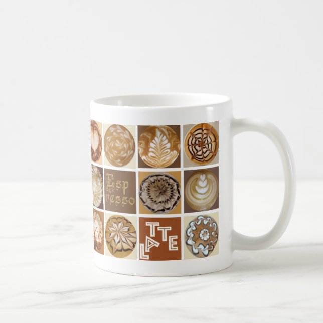Latte Art Squares Coffee Mug (Right)