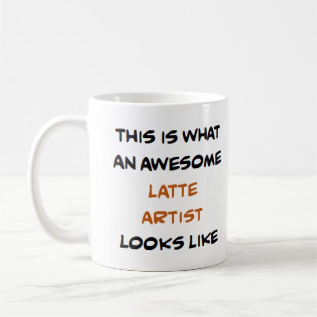 latte artist, awesome coffee mug (Left)
