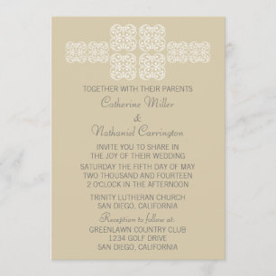 Latte Bohemian Chic Wedding Invite
