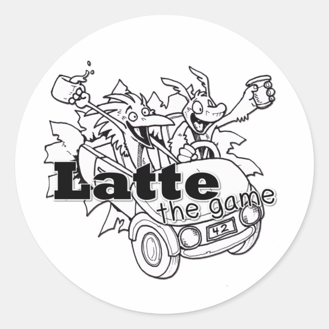 Latte Classic Round Sticker (Front)