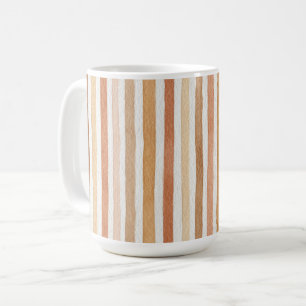 Latte Cocoa Cream Blush Stripes Coffee Mug